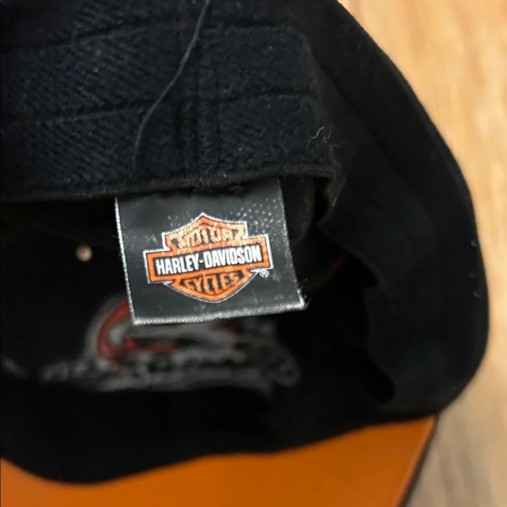 Harley-Davidson Black Cap with Orange Flames OSFM - Picture 4 of 5